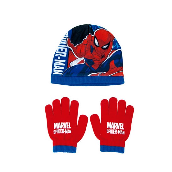 Arditex - Παιδικό σετ σκουφί και γάντια Spiderman μπλε, κόκκινο 51/54εκ