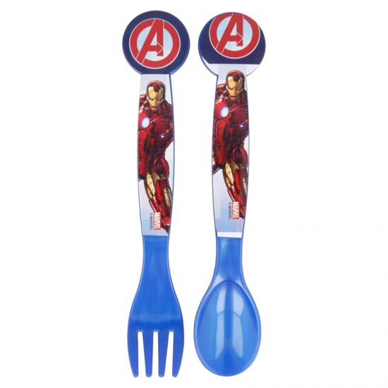 Stor - Σετ παιδικό κουτάλι και πιρούνι Avengers Iron Man