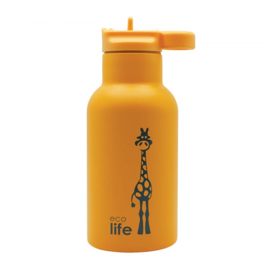 Ecolife - Παιδικό Ανοξείδωτο Παγούρι Θερμός Animals Giraffe Κίτρινο 350ml
