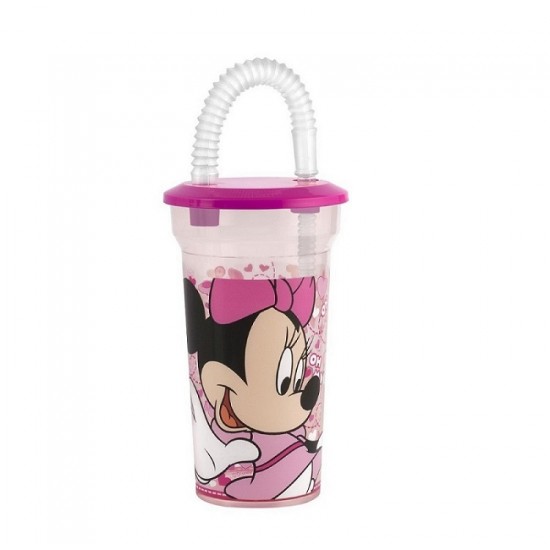 Lulabi - Ποτήρι με καπάκι και καλαμάκι 400ml Minnie Disney