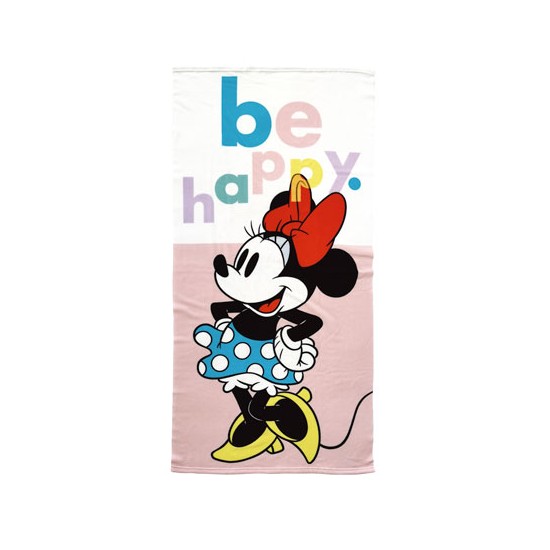 Arditex - Πετσέτα θαλάσσης με μικροΐνες Minnie Mouse Be Happy 70X140εκ